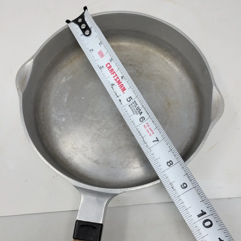 Griswold Aristocraft Ware A1206 Cast Aluminum‎ Skillet Wood Handle Vintage MCM